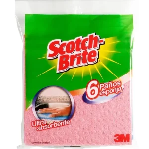 Scotch-Brite Paño Esponja Absorbente 6 unid Listas para Usar