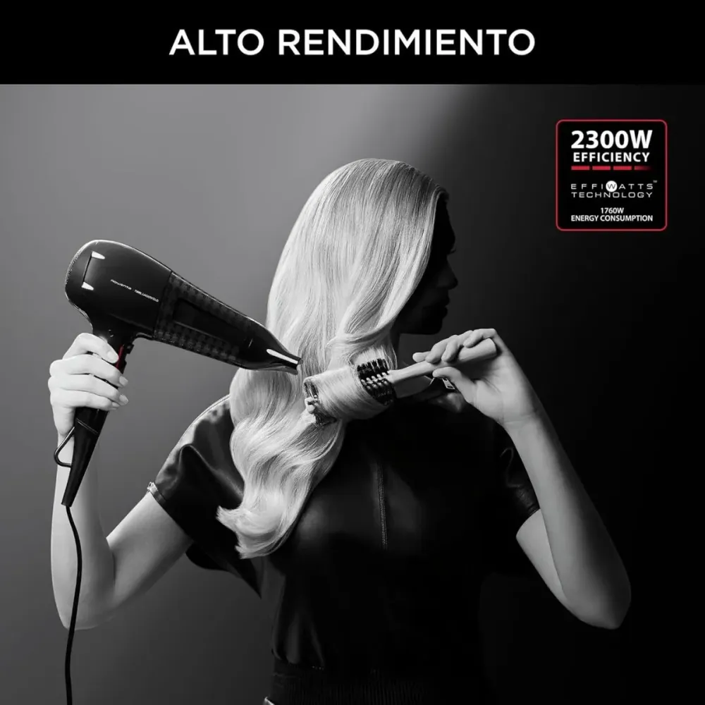 Secador de pelo Rowenta CV591L 2300W 6 velocidades negro para Mandos Distancia