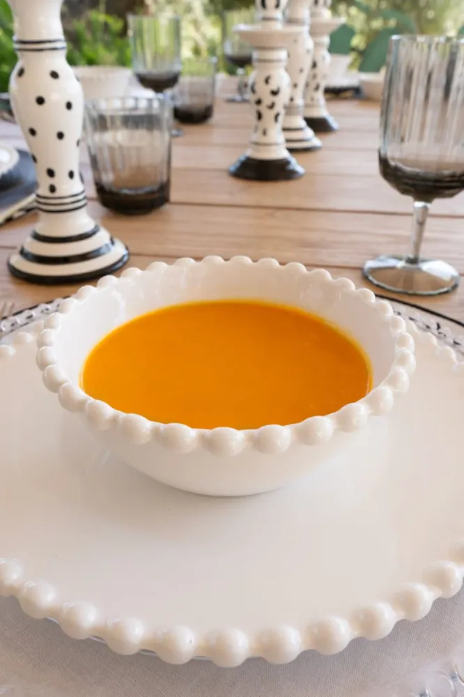Service en Porcelaine Blanche « Motif Petites Perles » pour 6 Personnes para Mandos Distancia