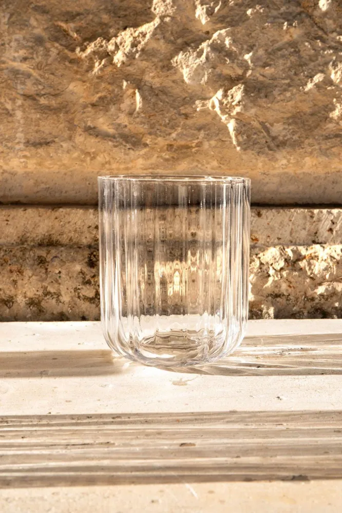 Set di 6 Bicchieri Vetro con Piccole Onde