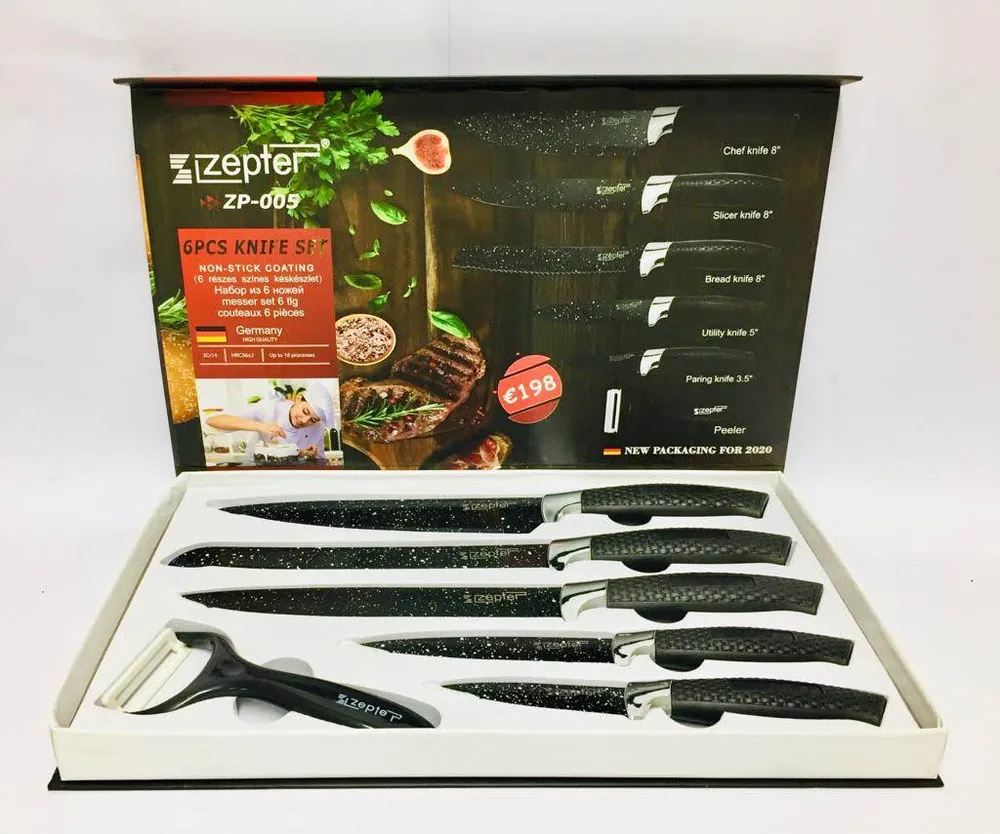 Set Cuchillos de Cocina 6 Piezas AA - 24 Unidades