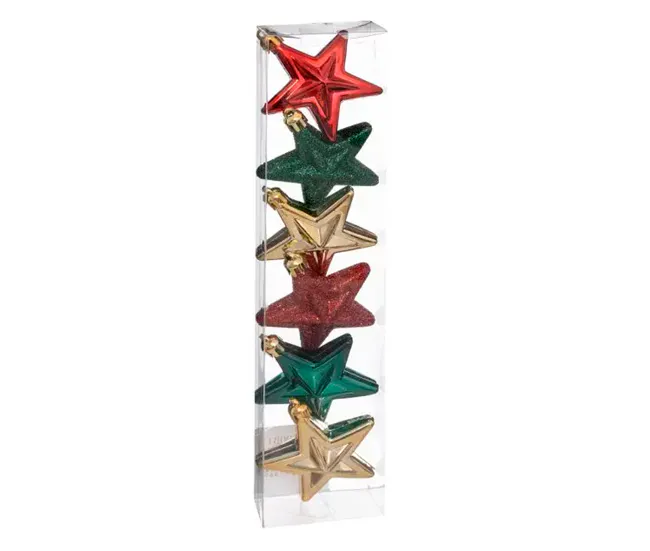 Set de 6 estrellas de Navidad plástico | Envío Rápido