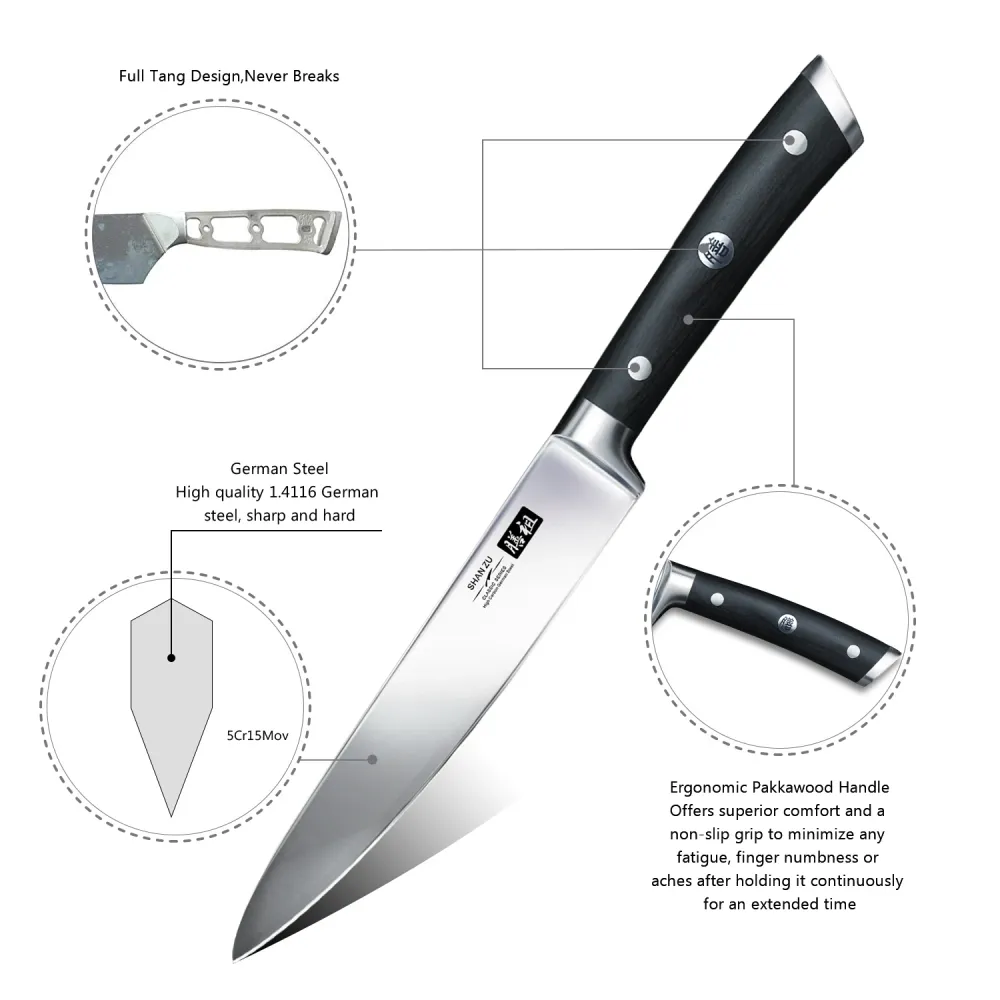 SHAN ZU Cuchillo Utilitario 6" | Serie Clásica con Cargador Incluido