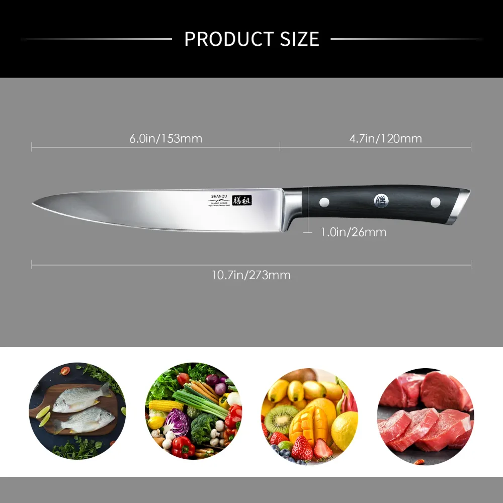 SHAN ZU Cuchillo Utilitario 6" | Serie Clásica con Cargador Incluido