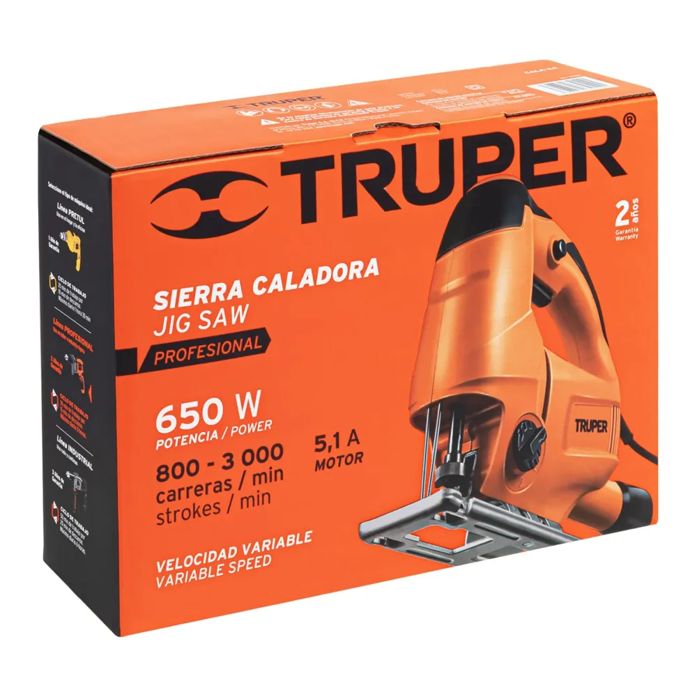 Sierra caladora, profesional, 650 W con Cargador Incluido