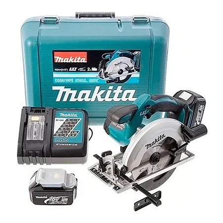 Sierra Circular Inalámbrica 6 1/2", 18V, Makita DSS611RFE para Dispositivos de Alto Consumo