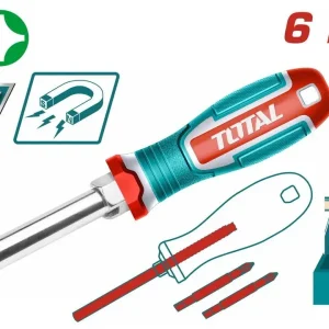 THT2506076 – Tournevis TOTAL 6 En 1 – Embouts Réversibles