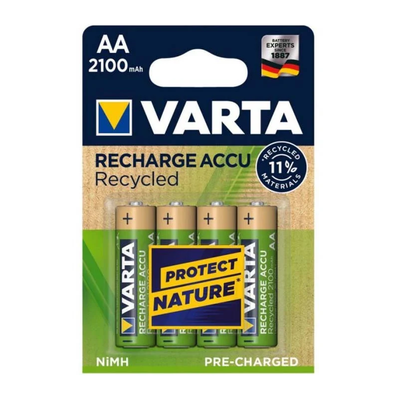 VARTA Pile De carga Recycled LR6 BP4 2100 mAh - Pack de 4