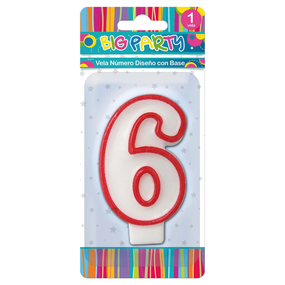 Vela Cumpleaños Numero 6 con Estuche de Almacenamiento