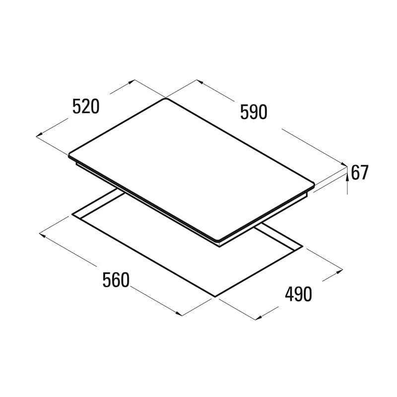 Vitrocerámica Cata T 604 X 6,5kW 4 fuegos negro 59 cm con Certificación RoHS