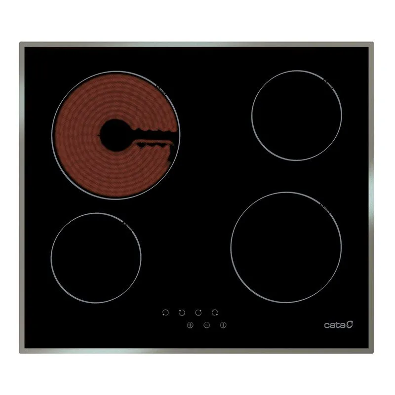 Vitrocerámica Cata T 604 X 6,5kW 4 fuegos negro 59 cm con Certificación RoHS