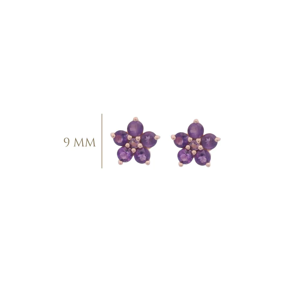 925RG FLOWER 9MM AMETHYST AFRICAN CENTER AMETHYST BRAZILIAN EARRINGS Resistentes Derrames