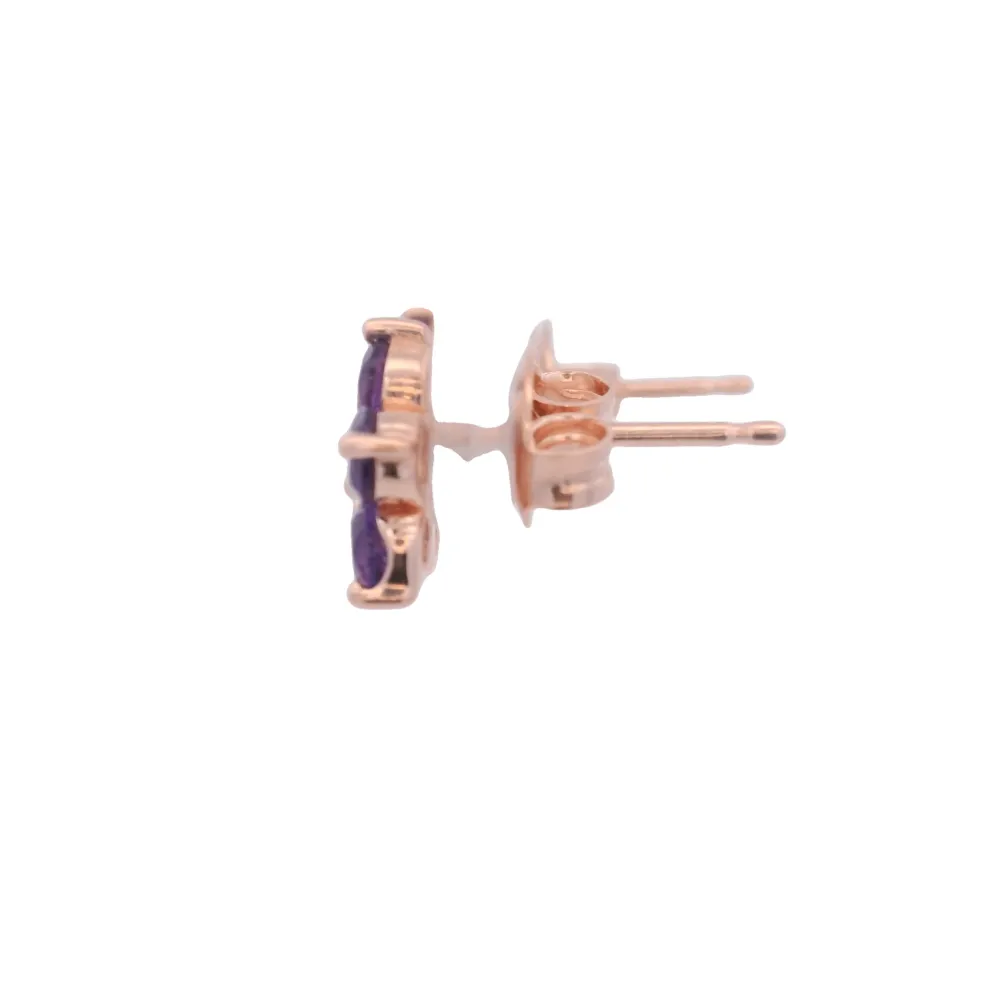 925RG FLOWER 9MM AMETHYST AFRICAN CENTER AMETHYST BRAZILIAN EARRINGS Resistentes Derrames