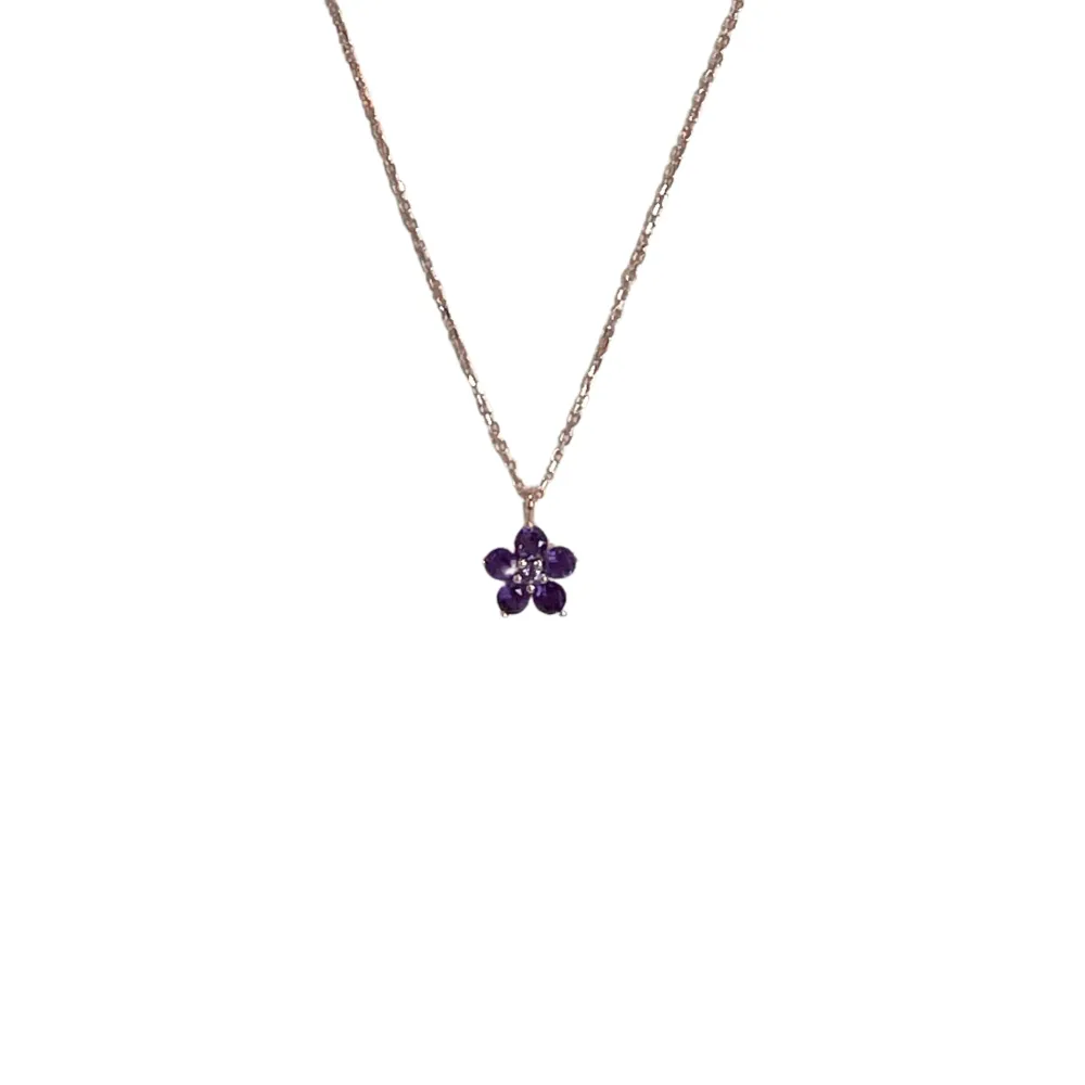 925RG FLOWER 9MM AMETHYST AFRICAN CENTER AMETHYST BRAZILIAN NECKLACE