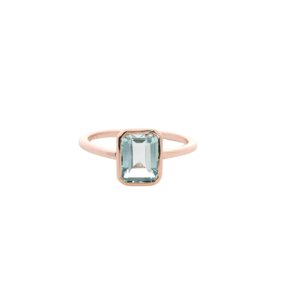 925RG SOLITARY BAGUETTE TOPAZ COBALTO SKY BEZEL 9MM RING T6.5