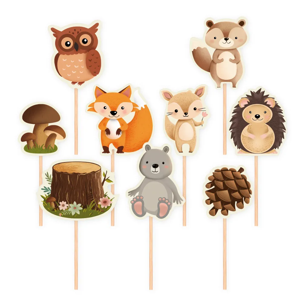 Adornos para tartas de amigos del bosque 9 piezas. instalar de Baja Autodescarga