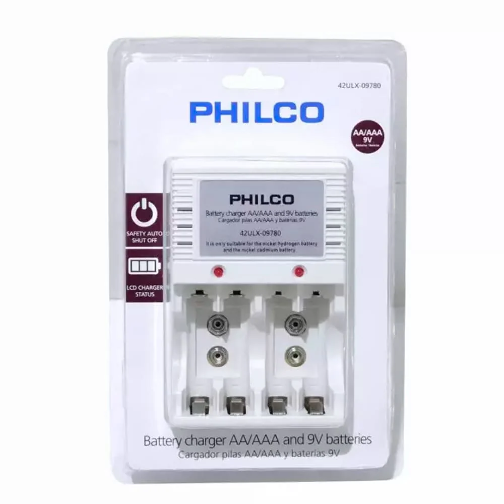 Alta Duración Cargador De Pilas AA, AAA, 9V