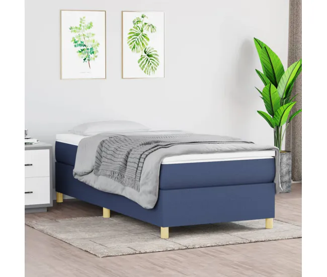 Alta Duración Estructura de cama box spring tela negro 90x190 cm