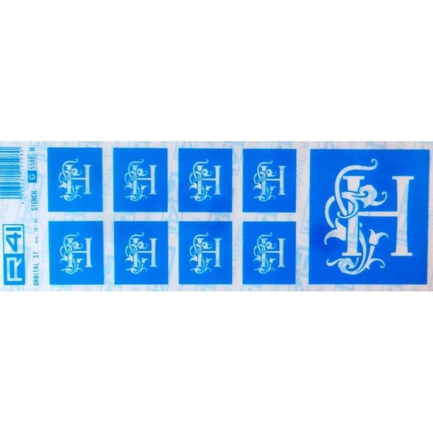 Alta Duración Plantillas transferibles para acido 9x25cm letras Letra