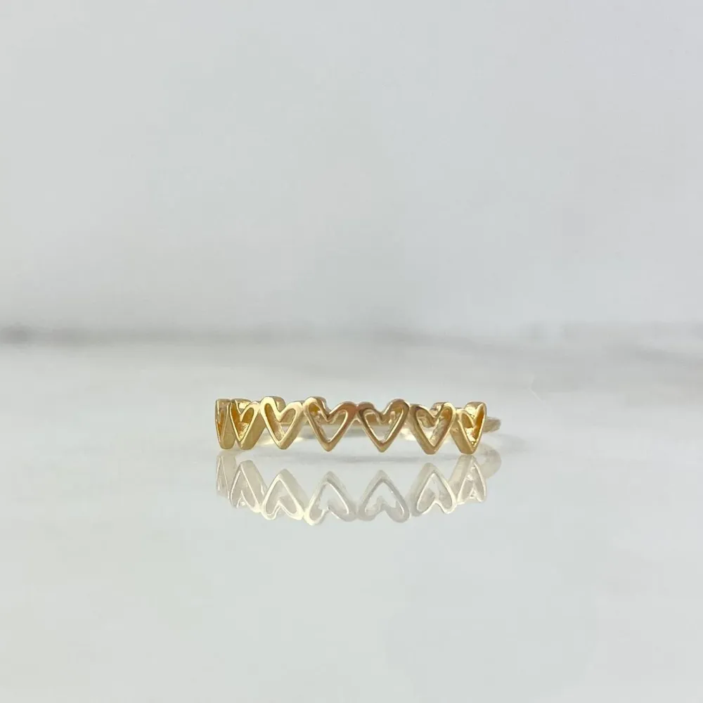 Anillo Corazones 0.9gr / T5 1/2 / Oro Amarillo © para Dispositivos de Alto Consumo