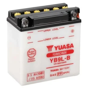 Baterías Recargables Baterí YUASA YB9L-B Dry charged (sin electrolito)