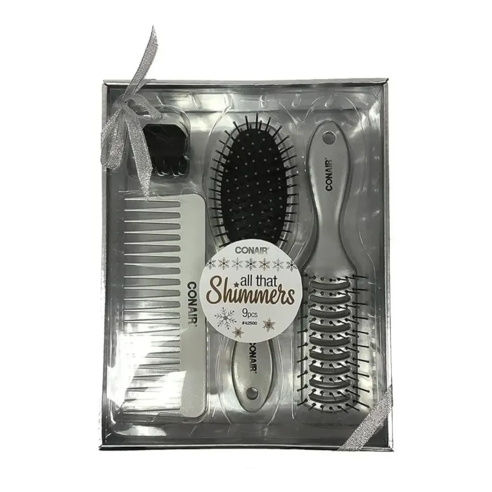 Baterías Recargables Juego de cepillos shimmer conair 9 piezas contiene accesorios