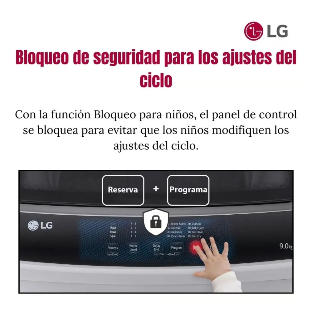Baterías Recargables Lavadora LG Carga Superior Avanzado Inverter WT9GL 9 KG - Gris