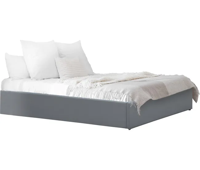 Cama individual de PVC con box "Ava" - 90 x 190 cm - Gris de Baja Autodescarga