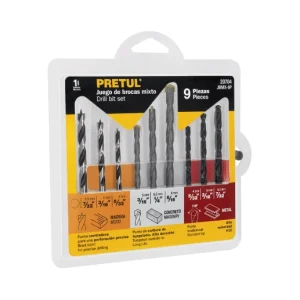 Cargador Inteligente Juego de brocas mixto, 9 piezas, pretul