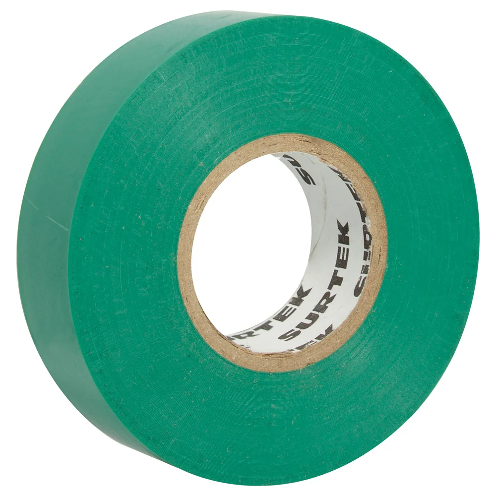 Certificadas CE Cinta verde para aislar 19 mm x 9 m Surtek