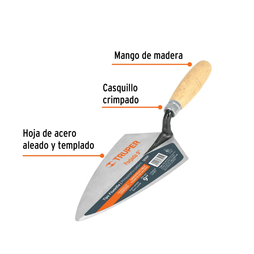 CUCHARA PARA ALBAÑIL FORJADA NO.9 AA - 24 Unidades