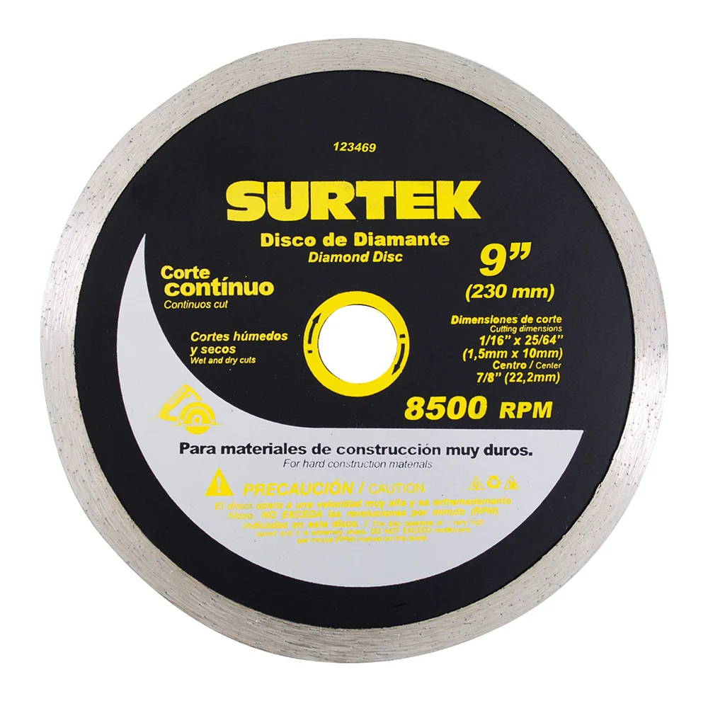 Disco de diamante continuo, 9" Surtek con Garantí