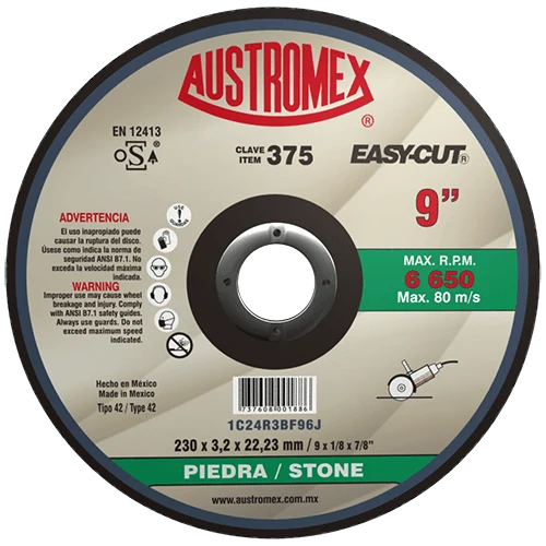 Disco para corte de piedra de 9'' easy-cut para Dispositivos de Alto Consumo