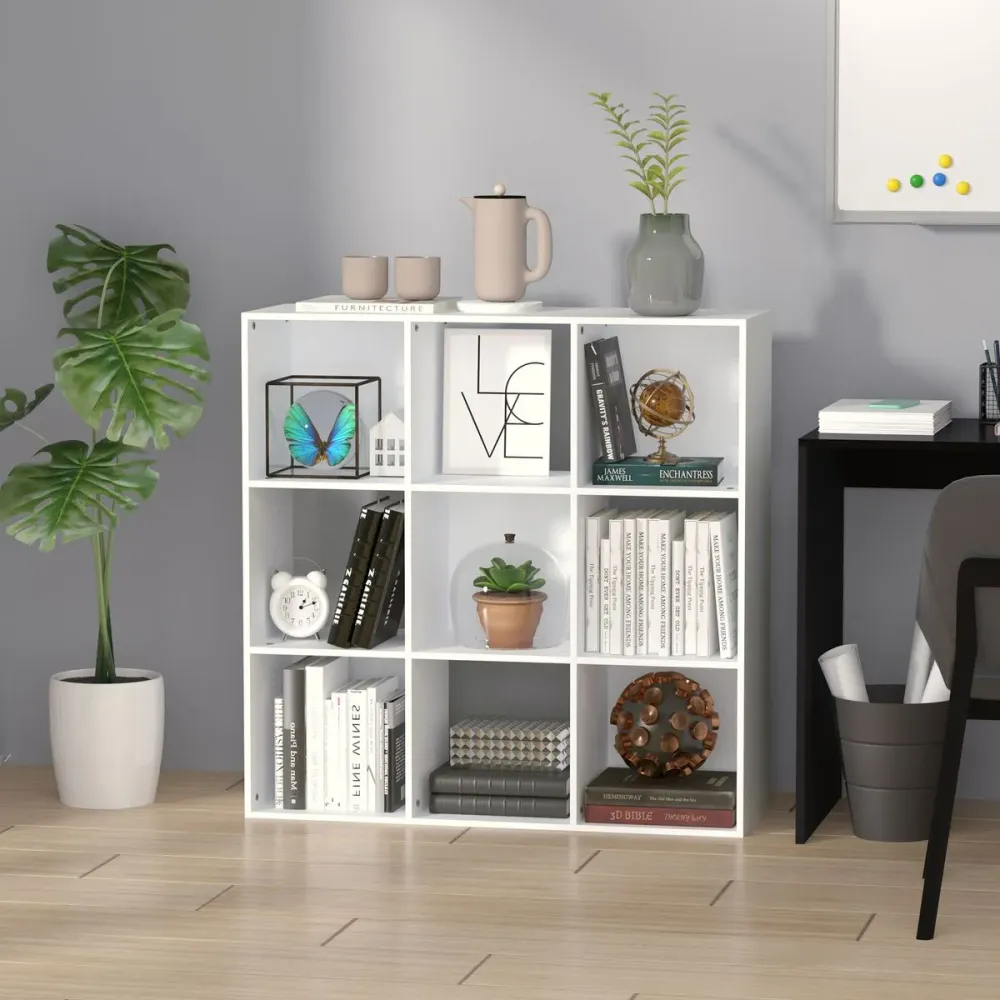 Estanterí Libbe Homcom 9 compartimentos blanco 91,5x91,5x29,5 cm