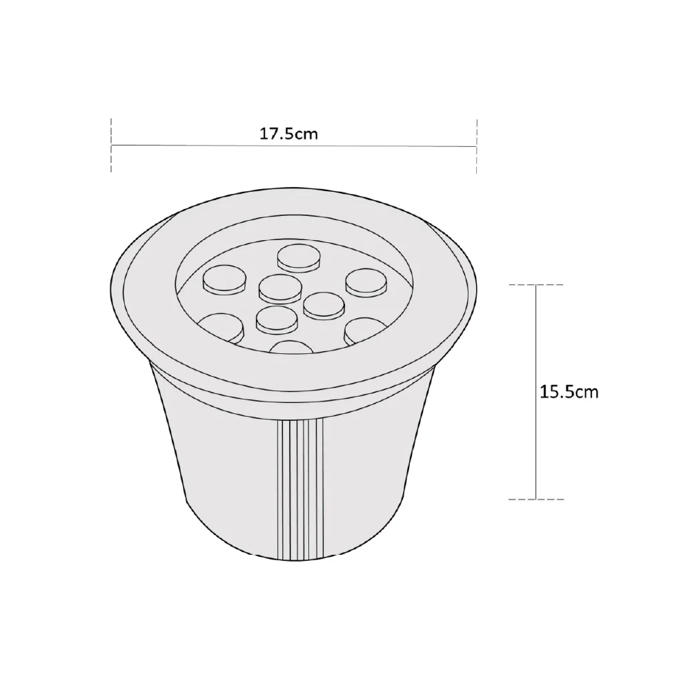 Estevez Lámpara LED de 9W Luz Cálida 3000K, Apta para Exteriores, Empotrar Piso, Modelo 19295 AA - 24 Unidades