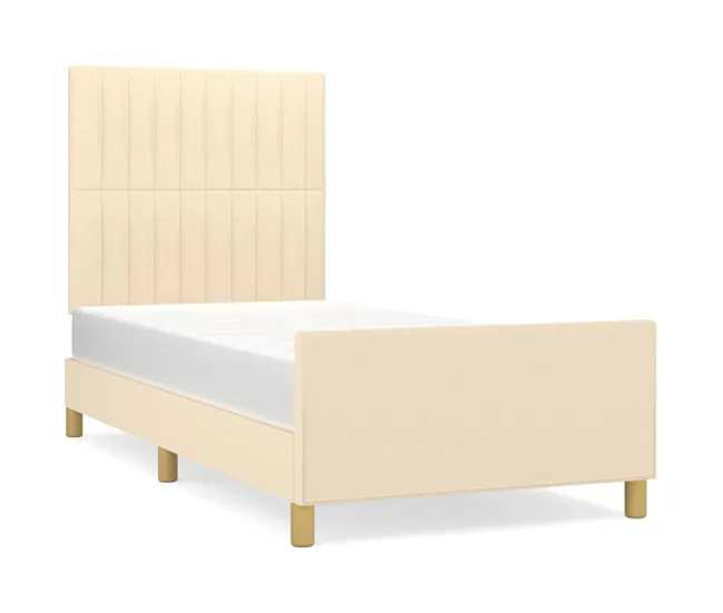 Estructura de cama con cabecero de tela negro 90x190 cm Rayas verticales | Recargables 1000 Veces |