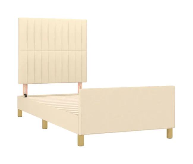 Estructura de cama con cabecero de tela negro 90x190 cm Rayas verticales | Recargables 1000 Veces |