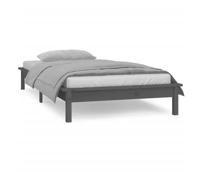 Estructura de cama con LED madera maciza negra 90x190 cm Listas para Usar