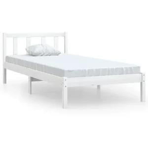 Estructura de cama madera maciza de pino individual 90x190 cm con Estuche de Almacenamiento