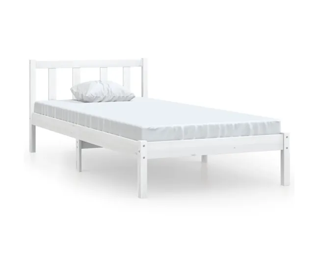 Estructura de cama madera maciza de pino individual 90x190 cm con Estuche de Almacenamiento
