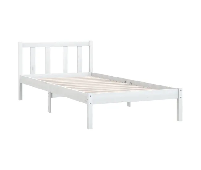 Estructura de cama madera maciza de pino individual 90x190 cm con Estuche de Almacenamiento