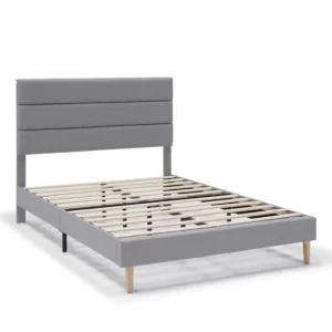 Estructura de Cama tapizada Aroma 90x190 cm, Gris preciso | Envío Rápido