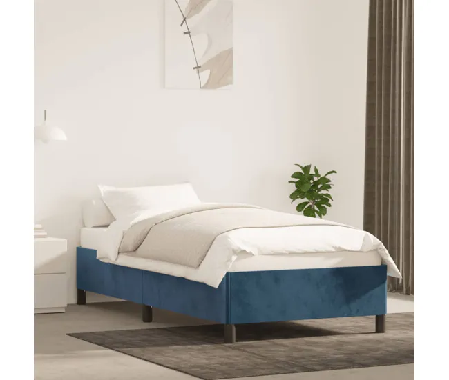 Estructura de cama de terciopelo negro 90x190 cm con Estuche de Almacenamiento