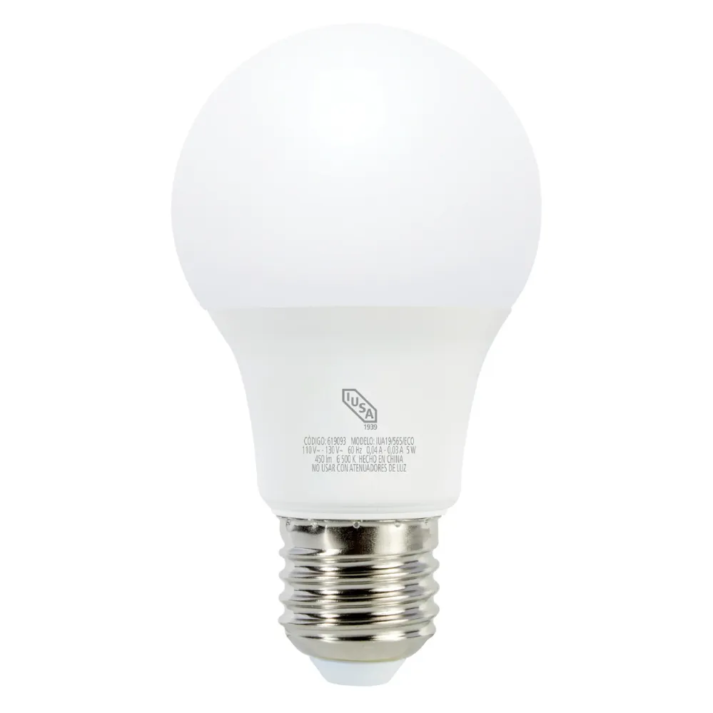 FOCO LED ECO A19 LUZ BLANCA DE 9W Listas para Usar