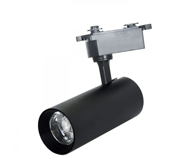 foco para rail aluminio color negro serie line pro x2 9cm con Cargador Incluido