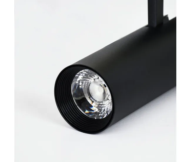 foco para rail aluminio color negro serie line pro x2 9cm con Cargador Incluido