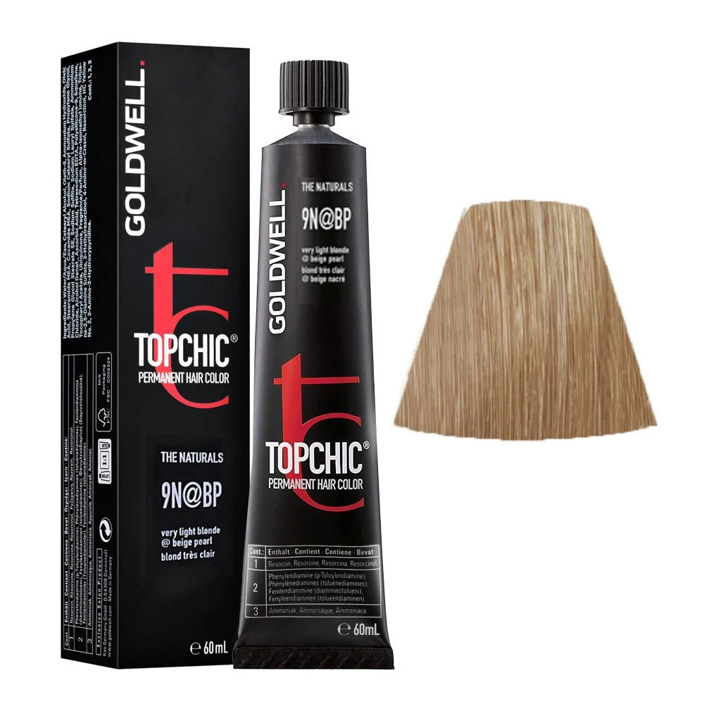 Goldwell - Topchic 9N@BP Rubio Muy Claro | Perla Arena 60 ml AA - 24 Unidades