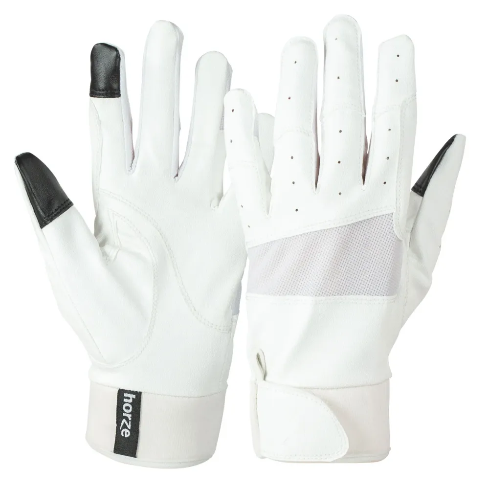 Guantes de Equitación Elástico con Puños de Neopreno para Mujer Horze Blanco 9 Resistentes Derrames
