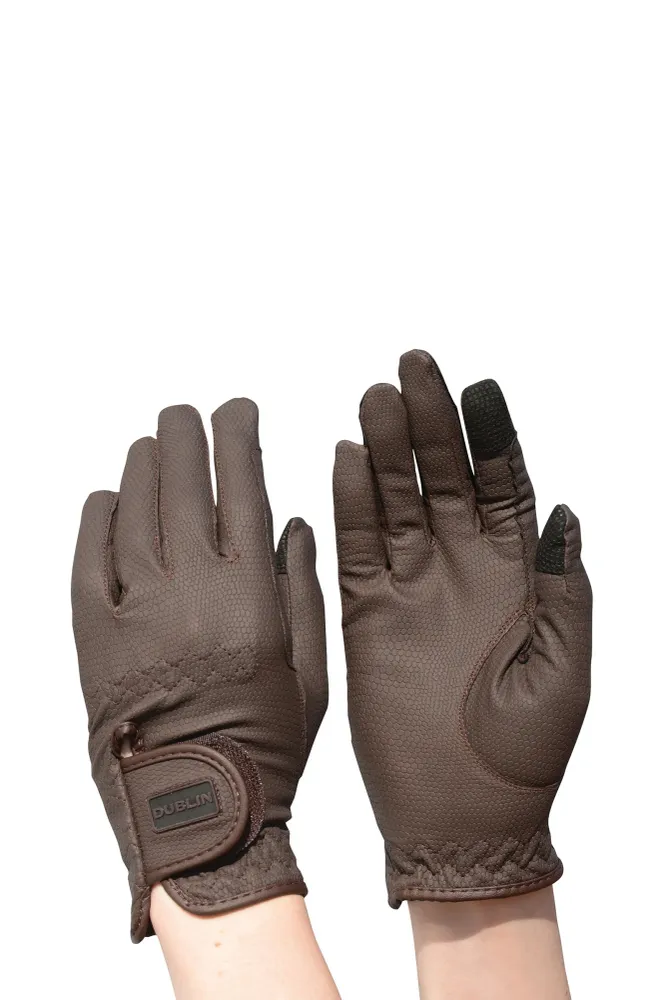 Guantes de equitación Everyday compatibles con pantallas táctiles Chocolate 9 con Estuche de Almacenamiento