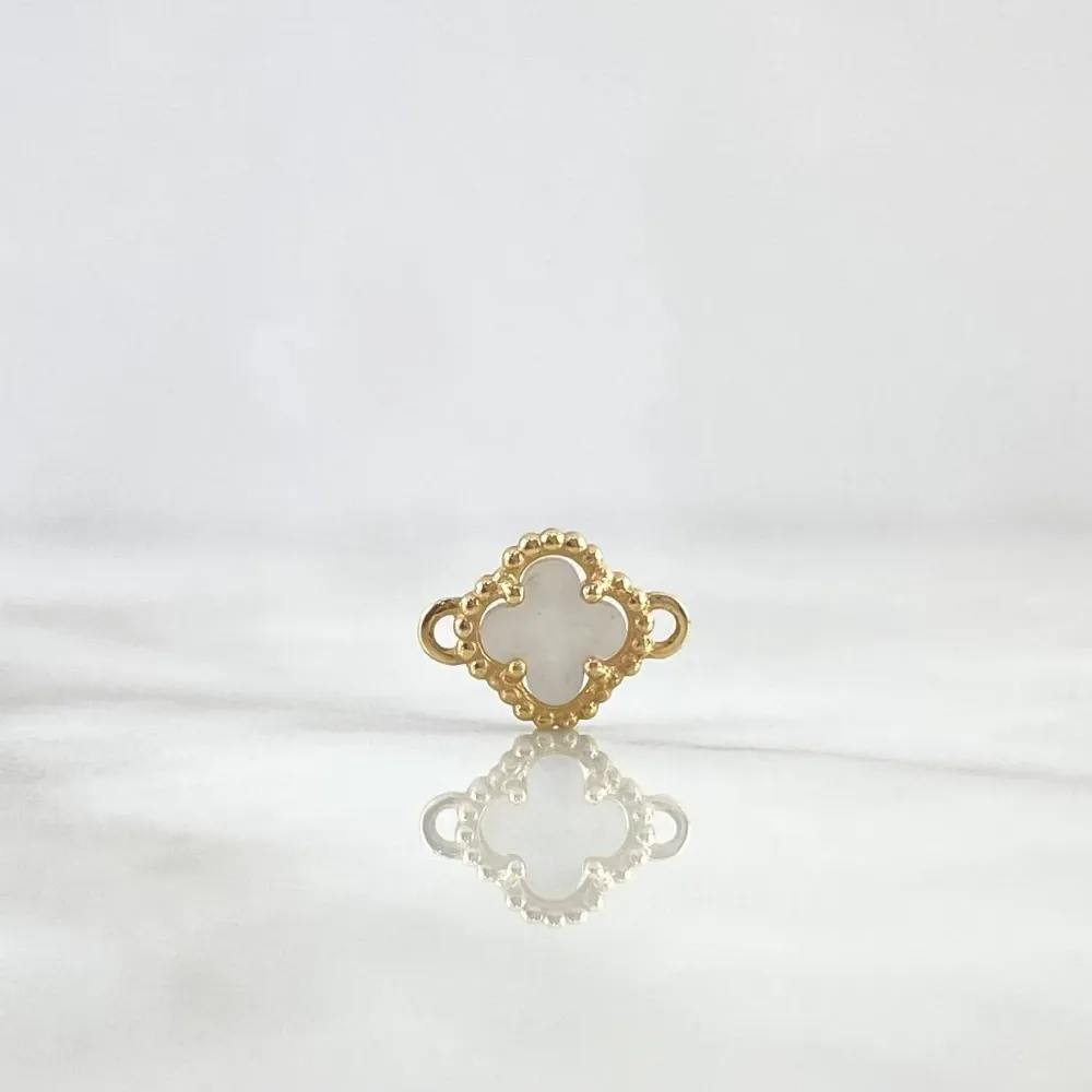 Herraje Trébol VCyA 0.9gr / 1cm / Nacar Blanco Punteado Oro Amarillo Nac.Esp. de Baja Autodescarga